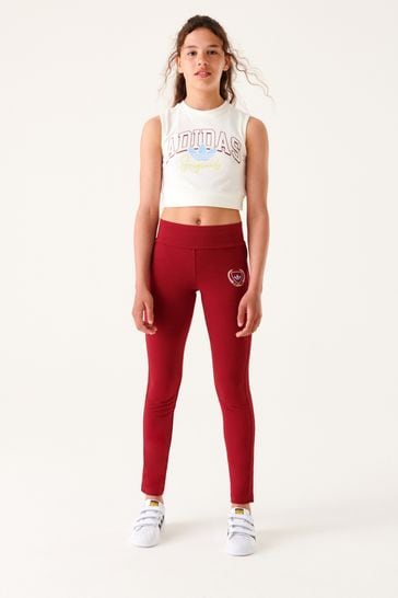 Adidas red leggings and crop top store