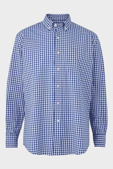 Buy Savile Row Company Blue Check Classic Fit Button Down Shirt