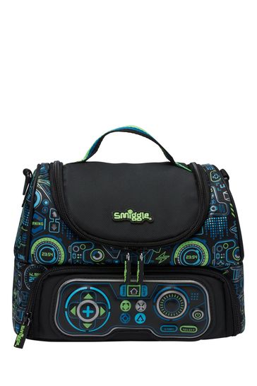 Smiggle Black Virtual Double Decker Lunchbox With Strap