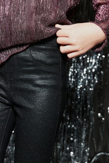Black glitter jeggings clearance