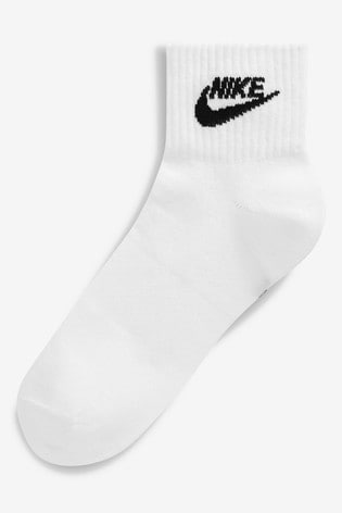 nike white mid socks