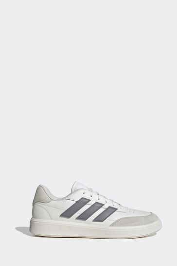 adidas White/Silver Courtblock Trainers