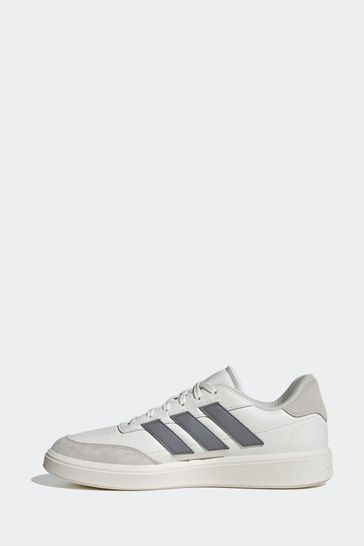 Buy adidas White Silver Courtblock Trainers from Next Luxembourg