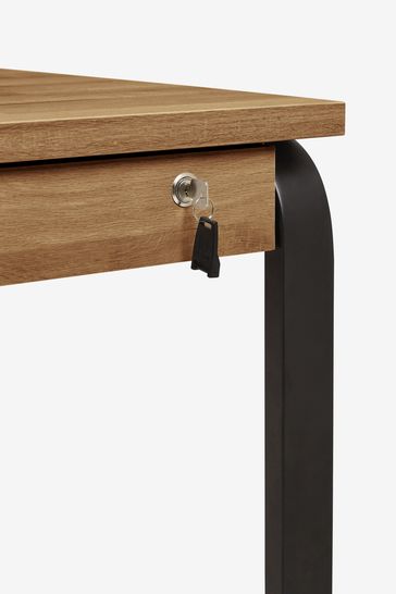 Dark Bronx Oak Effect Large Desk