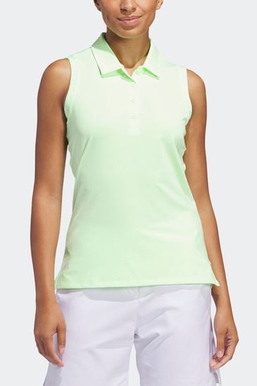 adidas Golf  Ultimate365 Solid Sleeveless Yellow Polo Shirt