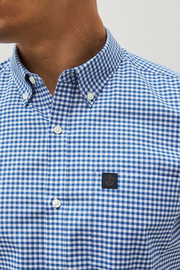 Blue and new arrivals white checkered shirt