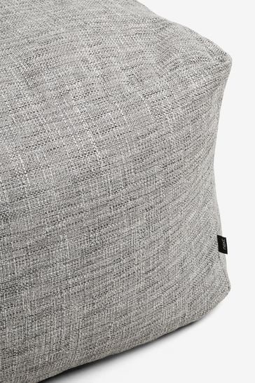 Buy Dark Grey Boucl Weave Large Pouffe from Next Ireland