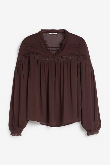 Buy Lace Long Sleeve Blouse from Next 
