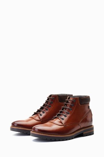Base London Hawkins Lace Up Brown Boots