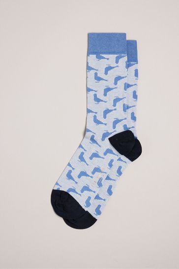 Ted Baker Blue Pidgsok Pigeon Pattern Socks