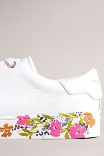 Ted baker white leather trainers with floral sole discount