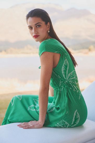 Short sleeve 2024 tie front dress