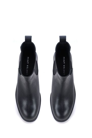 Mint Velvet Black Wedge Sole Ankle Boots