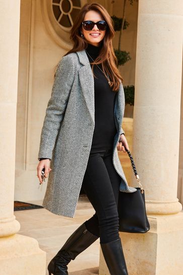 Buy Sosandar Herringbone Formal Coat from Next Sweden