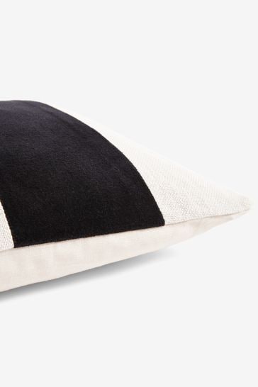 Black white outlet striped pillow