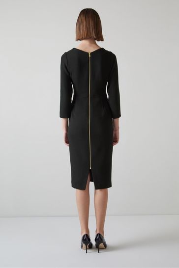 Buy LK Bennett Alexis Black Wool Crepe Shift Dress from Next