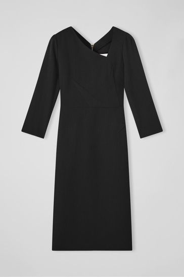 Black wool shift best sale dress