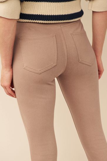 Buy Taupe Brown Jersey Denim Leggings from Next Denmark