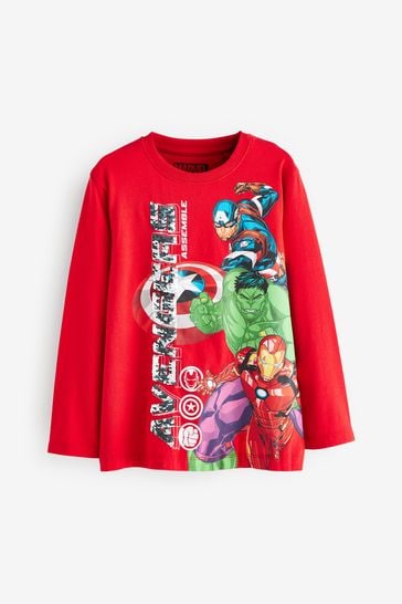 Marvel Avengers Red Long Sleeve Flippy Sequin License T-Shirt (3-14yrs)