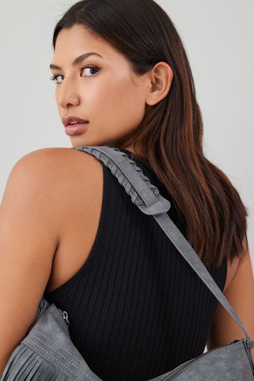Grey hobo shoulder bag discount