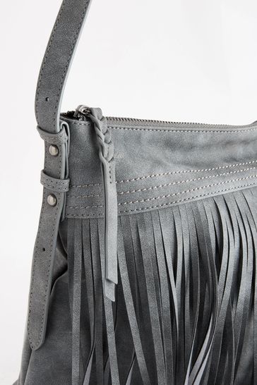 Grey fringe bag cheap