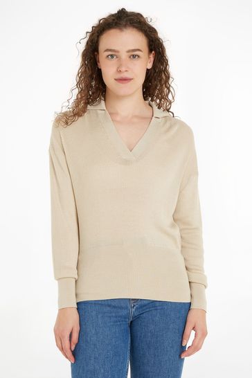 Tommy hilfiger cream jumper clearance