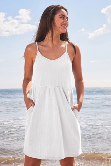 White cotton cami dress outlet