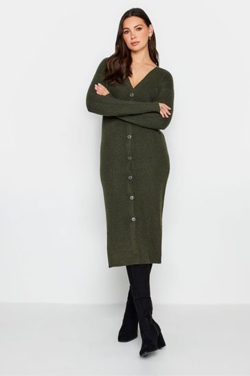 Long Tall Sally Olive Green Ribbed Longline Cardigan