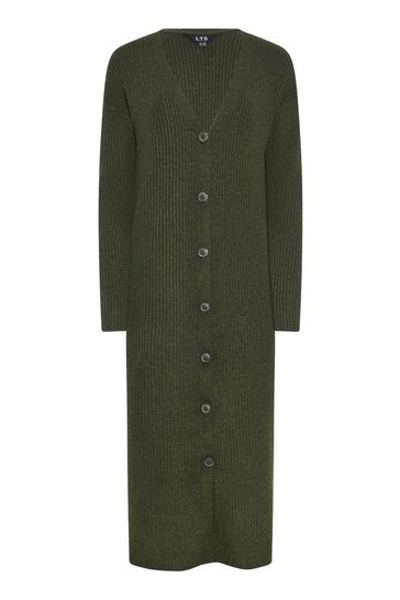 Olive green longline discount cardigan
