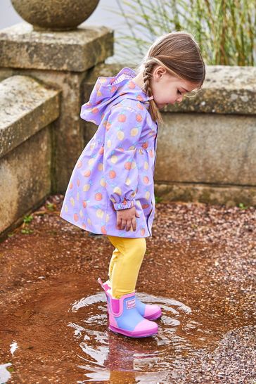 JoJo Maman Bébé Lilac Cosy Lined Colour Block Wellies