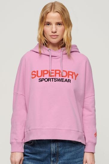 Superdry Purple Sportswear Logo Loose Hoodie