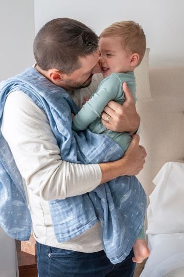 Buy aden anais Blue Organic Cotton Muslin Blankets 4 Pack from