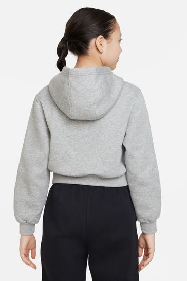 Grey cropped nike on sale hoodie
