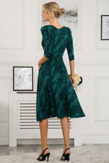 Buy Jolie Moi Green Lilian Viscose Fit Flare Dress from Next