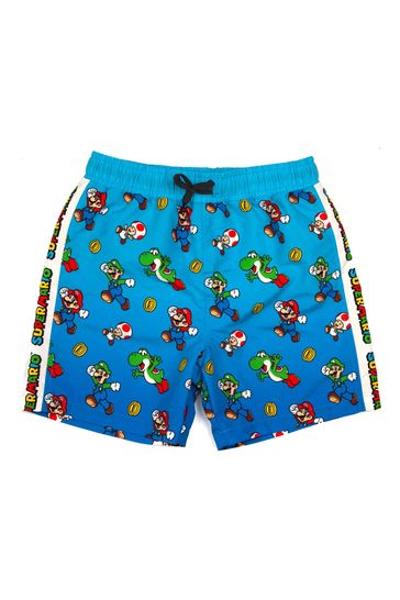 Vanilla Underground Blue Super Mario Bros Licencing Swim Shorts - Boys