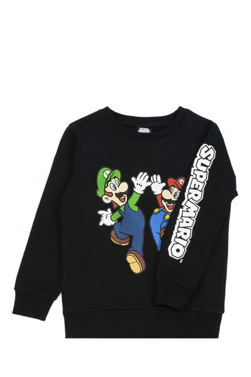 Buy Vanilla Underground Black Boys Mario Sweatshirt from Next Bahrain