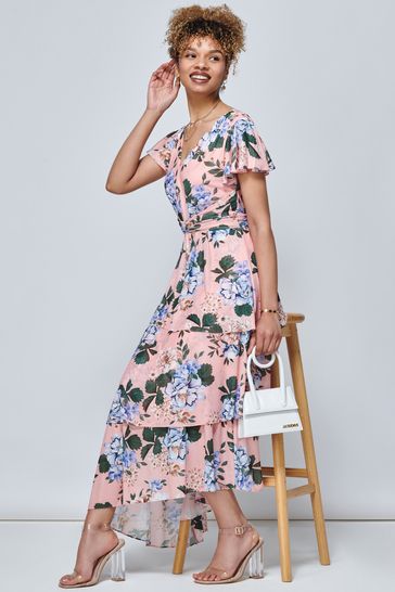 Jolie moi sale tiered maxi skirt