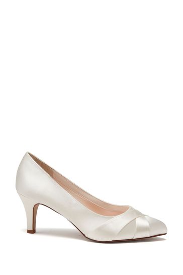 Rainbow Club Cream Bridal Lexi Wide Fit Satin Wedding Court Shoes