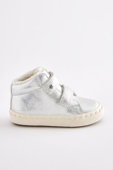 Wide fit clearance silver trainers