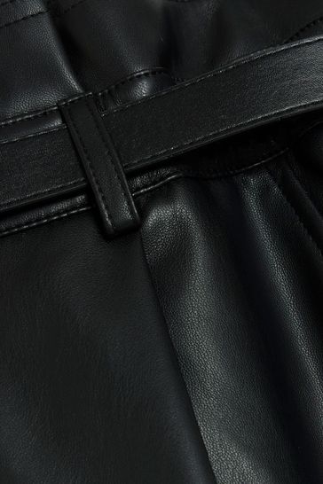 River island faux cheap leather paperbag trousers