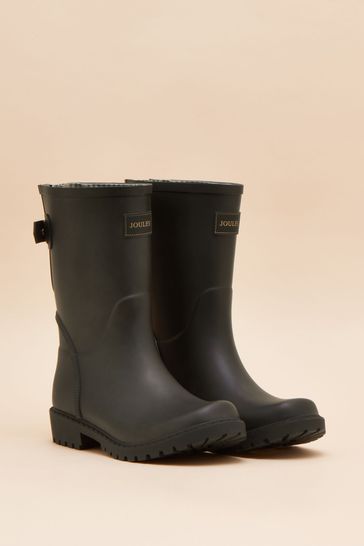 Joules Wistow Black Adjustable Mid Calf Wellies