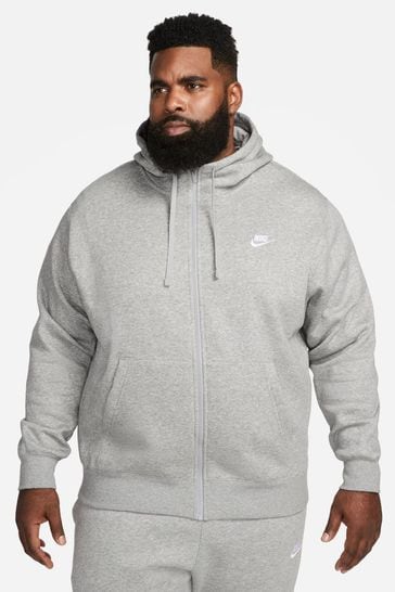 Buy Nike Grey Club Zip Up Hoodie from Next Netherlands