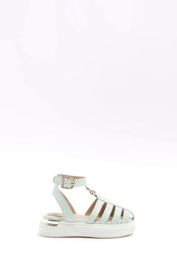 River island green sandals on sale