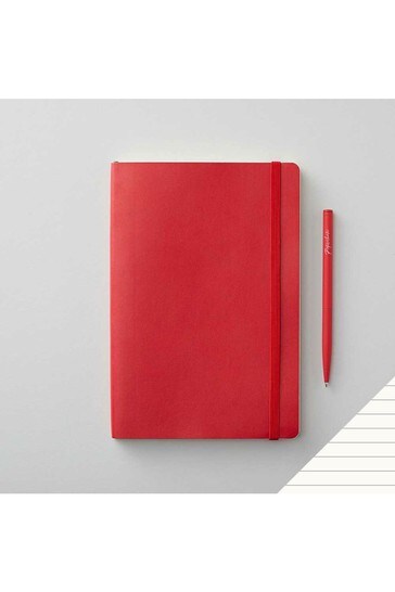 Paperchase Red Agenzio Ruled Notebook