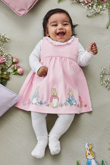 JoJo Maman Bébé Pink 2-Piece Cotton Baby Bunny Sleepsuit & Jacket Set