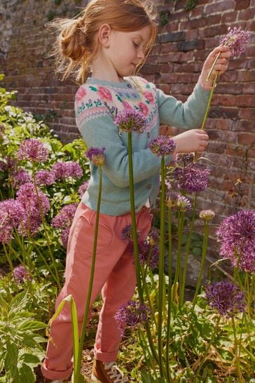 Boden Pink Denim Pull-On Trousers