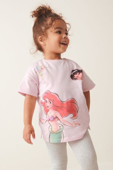 Buy Pink Disney Princess Short Sleeve T-Shirt And Leggings Set (3mths-7yrs)  from Next Canada