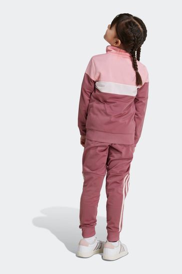 Buy adidas Pink Kids Tiberio 3 Stripes Colorblock Shiny Tracksuit from Next Cyprus