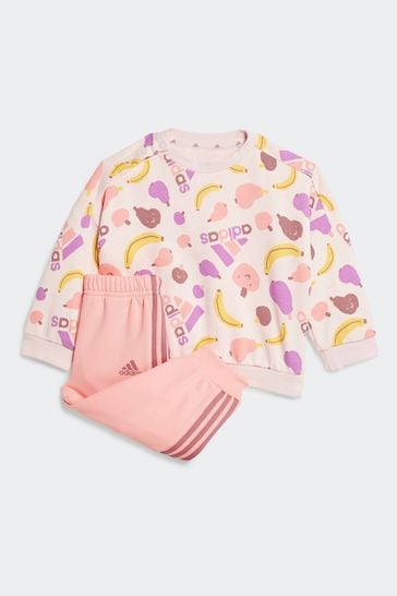 Buy adidas Pink Kids Essentials Allover Print Joggers Set from Next Bahrain