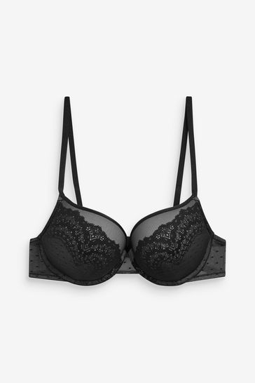 Buy Black Push-Up Triple Boost Lace Bra from Next USA